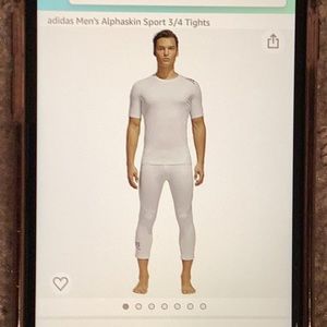 adidas White Men's Alphaskin Sport 3/4 Tights